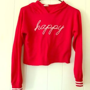 Red long sleeve crop